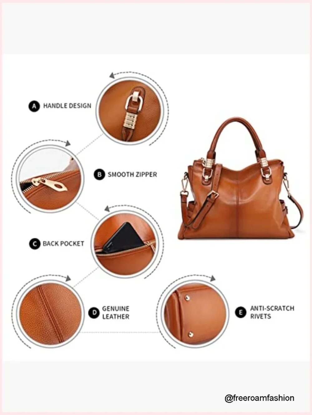 Genuine Leather Satchel Tote Shoulder Bag Laptop Bag Work Bag 14.56x4.92x11.02